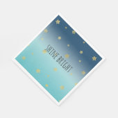 Serviette En Papier Gold Stars Aqua Blue Ombre devis personnalisé (Coin)