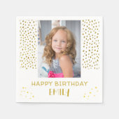 Serviette En Papier Gold Stars Faux Parties scintillant Birthday Kids  (Devant)