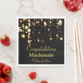 Serviette En Papier Gold Stars Graduation (En situation)