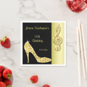 Serviette En Papier Gold Stiletto & Treble Cleft 50e anniversaire (En situation)