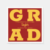 Serviette En Papier Gold sur Cardinal Red Bold Graduation Party (Devant)