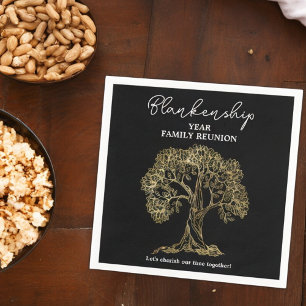 Serviette En Papier Gold Tree Family Reunion Party Essentiel