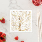 Serviette En Papier Gold Tree Silhouette (En situation)