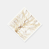 Serviette En Papier Gold Tree Silhouette (Coin)