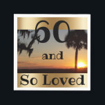 Serviette En Papier Gold Tropical Sunset 60th Birthday Party Napkins<br><div class="desc">Faites la fête du 60e anniversaire de quelqu'un beaucoup plus spéciale quand vous habillez la table de fête avec ces serviettes adorables.</div>
