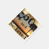 Serviette En Papier Gold Tropical Sunset 60th Birthday Party Napkins (Coin)