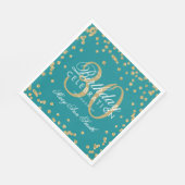 Serviette En Papier Gold Turquoise 30e anniversaire Parties scintillan (Coin)