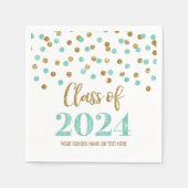 Serviette En Papier Gold Turquoise Confetti Classe de serviettes 2024 (Devant)