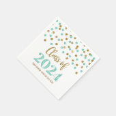 Serviette En Papier Gold Turquoise Confetti Classe de serviettes 2024 (Coin)