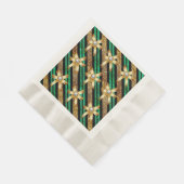 Serviette En Papier Gold Vert & Black Faux Parties scintillant Gold Di (Coin)