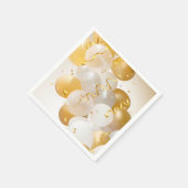 Serviette En Papier Gold & White Balloons Party (Coin)