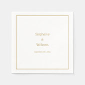 Serviette En Papier Gold White Simple Mariage Élégant minimal (Devant)