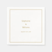 Gold White Simple Mariage Élégant minimal