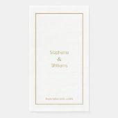 Serviette En Papier Gold White Simple Mariage Élégant minimal (Devant)