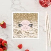 Serviette En Papier Gold Zebra Imprimer des yeux brillants (En situation)