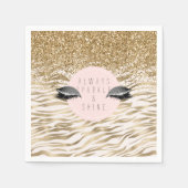 Serviette En Papier Gold Zebra Imprimer des yeux brillants (Devant)