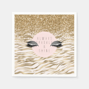 Serviette En Papier Gold Zebra Imprimer des yeux brillants