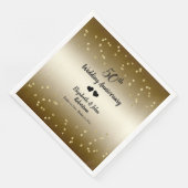 Serviette En Papier Golden 50e anniversaire Mariage Confetti Elégant (Coin)