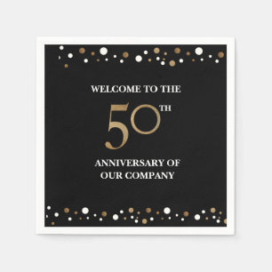 Serviette En Papier Golden 50th Company Anniversaire Confetti Gold