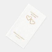Serviette En Papier Golden 50th Mariage Anniversaire Coeur personnalis (Coin)