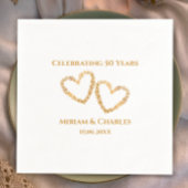 Serviette En Papier Golden 50th Mariage Anniversaire Coeur personnalis