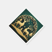 Serviette En Papier Golden Antler Grove – Snowflake Arch (Coin)