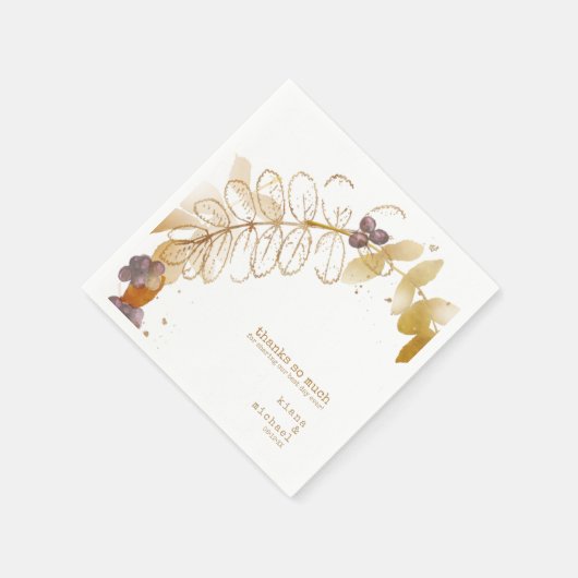Serviette En Papier Golden Automne Mariage Berries ID655 (Coin)
