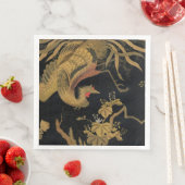 Serviette En Papier Golden Bird Classic japonais Antique (En situation)