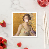 Serviette En Papier Golden Bubble gum Diva (En situation)