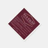 Serviette En Papier Golden Burgundy Fun Facts Personnalisé (Coin)