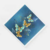 Serviette En Papier Golden butterflies (Coin)