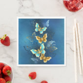 Serviette En Papier Golden butterflies (En situation)
