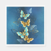 Serviette En Papier Golden butterflies (Devant)