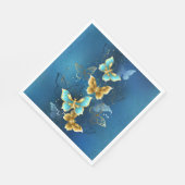 Serviette En Papier Golden butterflies (Coin)