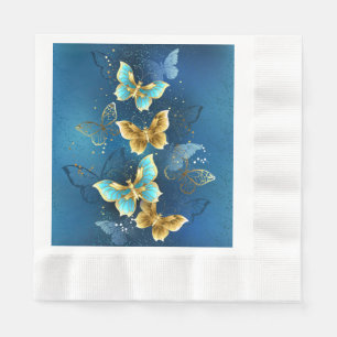 Serviette En Papier Golden butterflies