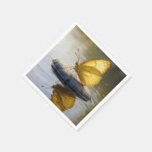 Serviette En Papier Golden Butterfly On a Rock in Water (Coin)