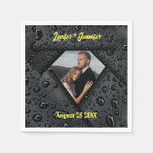 Serviette En Papier Golden Diamond Moderne Élégant Mariage Personnalis (Devant)