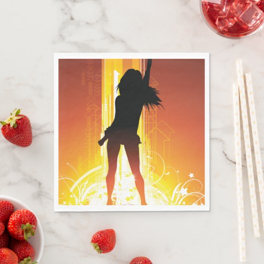 Serviette En Papier Golden Disco (En situation)