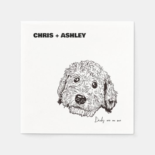 Serviette En Papier Golden Doddle Pet Cocktail Napkin pour mariage (Devant)