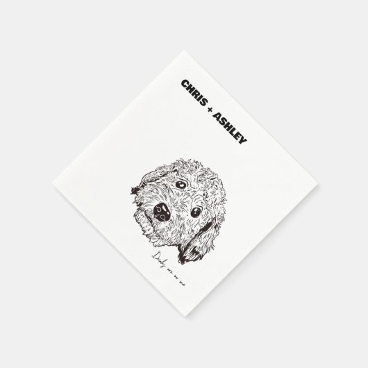 Serviette En Papier Golden Doddle Pet Cocktail Napkin pour mariage (Coin)