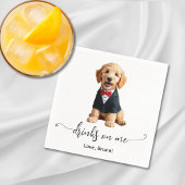 Serviette En Papier Golden Doodle Chiot Boire Sur Moi Mariage Chien