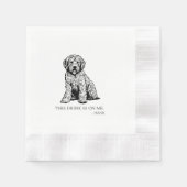 Serviette En Papier Golden Doodle Cocktail Napkin (Devant)