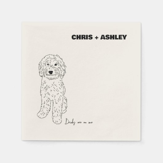 Serviette En Papier Golden Doodle Dog Cocktail Napkin pour mariage (Devant)