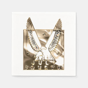 Serviette En Papier Golden Eagle USA America Independence Day 4 juille