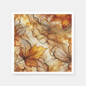 Serviette En Papier Golden Fall Feuilles d'encre d'alcool papier décou (Devant)