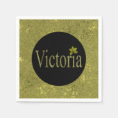 Serviette En Papier Golden Flecks Victoria Nom Design, (Devant)