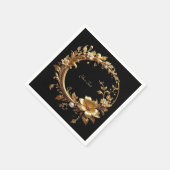 Serviette En Papier Golden Floral Ornate Frame (Coin)
