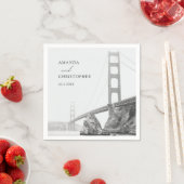 Serviette En Papier Golden Gate San Francisco Mariage Napkins (En situation)
