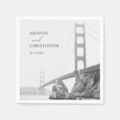 Serviette En Papier Golden Gate San Francisco Mariage Napkins (Devant)