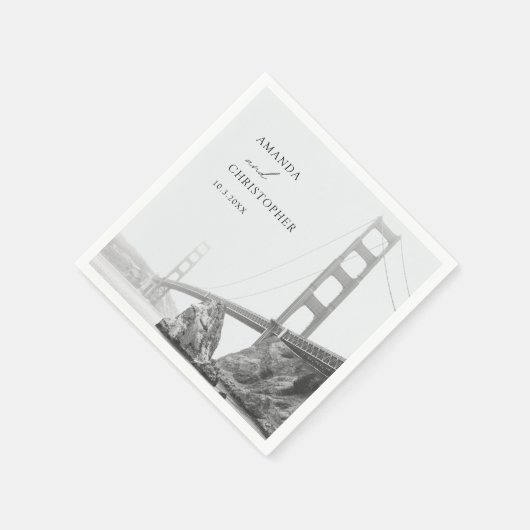Serviette En Papier Golden Gate San Francisco Mariage Napkins (Coin)